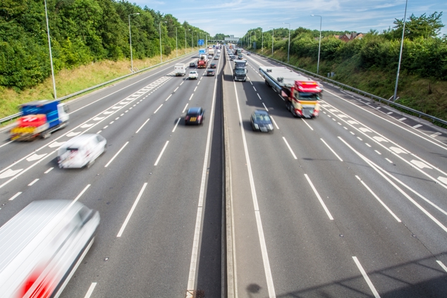 Photo of a UK motorway with vehicles driving on it