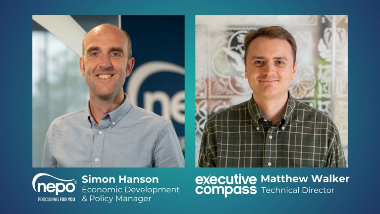 Side by side photo of Simon Hanson from NEPO and Matthew Walker from Executive Compass